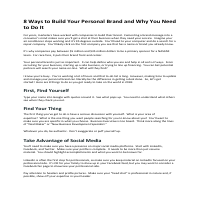 Build Your Personal Brand