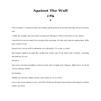 Against the Wall - Contemporary Romance Sample