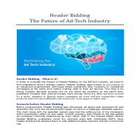 Header Bidding in Ad-Tech Industry