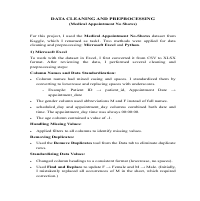 data cleaning report