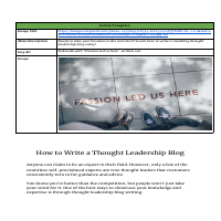 How to Write a Thought Leadership Blog