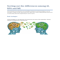 AI, ML and RPA A Comparison