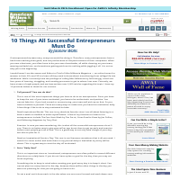 10 Things all Successful Entrepreneurs Must Do