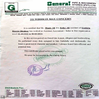  Certificate of Asst. Accountant