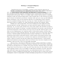 Writing: A Tranquil Diligence (Essay)