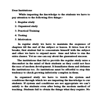 A letter to the academic institution