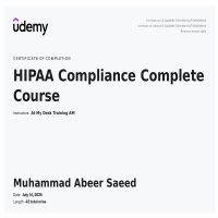 HIPAA Compliance Certificate
