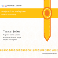 Certificate Google Analytics