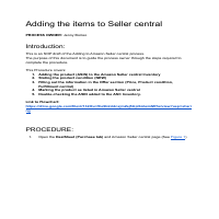 Adding items to Amazon seller central SOP