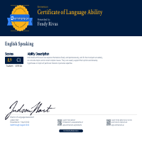Certificate of Language Ability / English