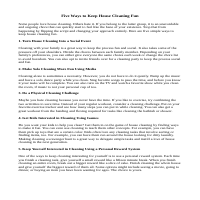 House Cleaning Tips Sample