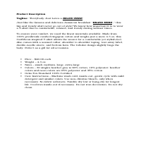 Poduct Description for Tshirt