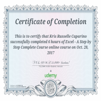 Microsoft Excel Certificate
