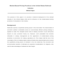 US Railroad White Paper
