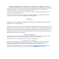 Dentures VS Implants