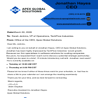 Executive letter head design for a company CEO