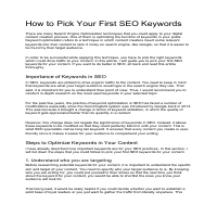This article is about how to pick the right keyword 