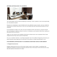 Modern approaches to learning: An academic article 