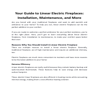 Your Guide to Linear Electric Fireplaces
