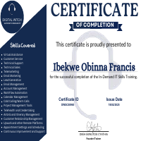 Virtual Assistance/Customer support certification. 
