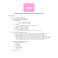 Social Media Management and Marketing Plan