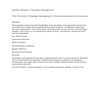 Strategic management 