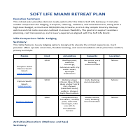 Soft Life Miami Retreat Plan