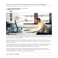 Our Dos and Donts of Running your First Webinar
