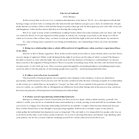 The Art of Solitude (Essay)
