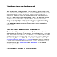 Nursing Jobs for Freelancers