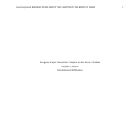 BOOK OF MARK RESEARCH PAPER