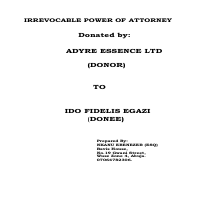 Irrevocable Power of Attorney
