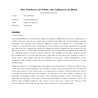 The Darkness of White, the Lightness of Black
