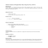 Statistical Analysis of Penguin Dataset
