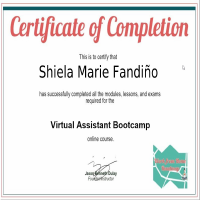 Virtual Assistant Bootcamp Certificate