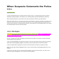 Script Writing - When suspects Outsmart the Police
