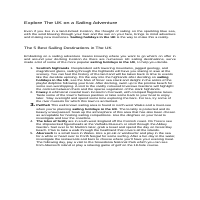 Explore The UK on a Sailing Adventure