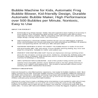 Bubble frog machine