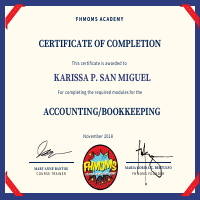 Accounting and Bookkeeping Online Course Certificate