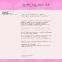 My Sample Work of Application Letter in Canva