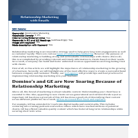 Relationship Marketing Content Writing Project