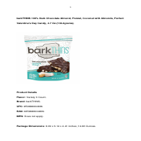 BarkThins dark chocolate Product description