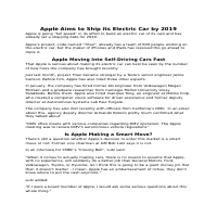 Apple Electric Car in 2019