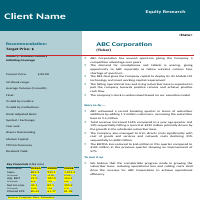 Equity Research Report Sample