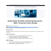 Step-by-step Systeme.io email automation guide