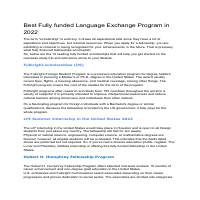 Best Fully funded Language Exchange Program