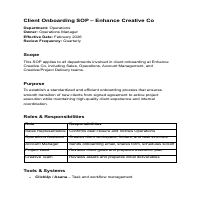 Standardized Client Onboarding Process