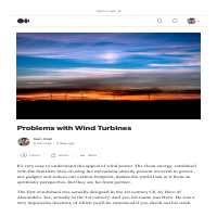 Article: Problems with Wind Turbines