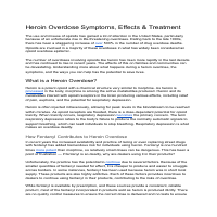 Heroin Overdose Symptoms and Treatment