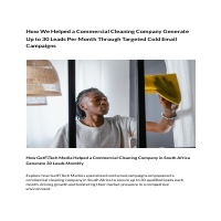 Case Study 1: Cleaning Company